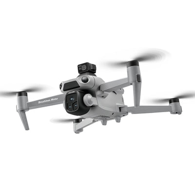 Bottom view of V918 MAX drone showing optical flow lens